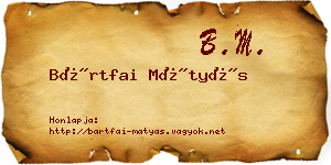 Bártfai Mátyás névjegykártya