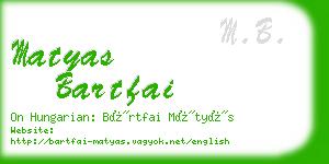 matyas bartfai business card
